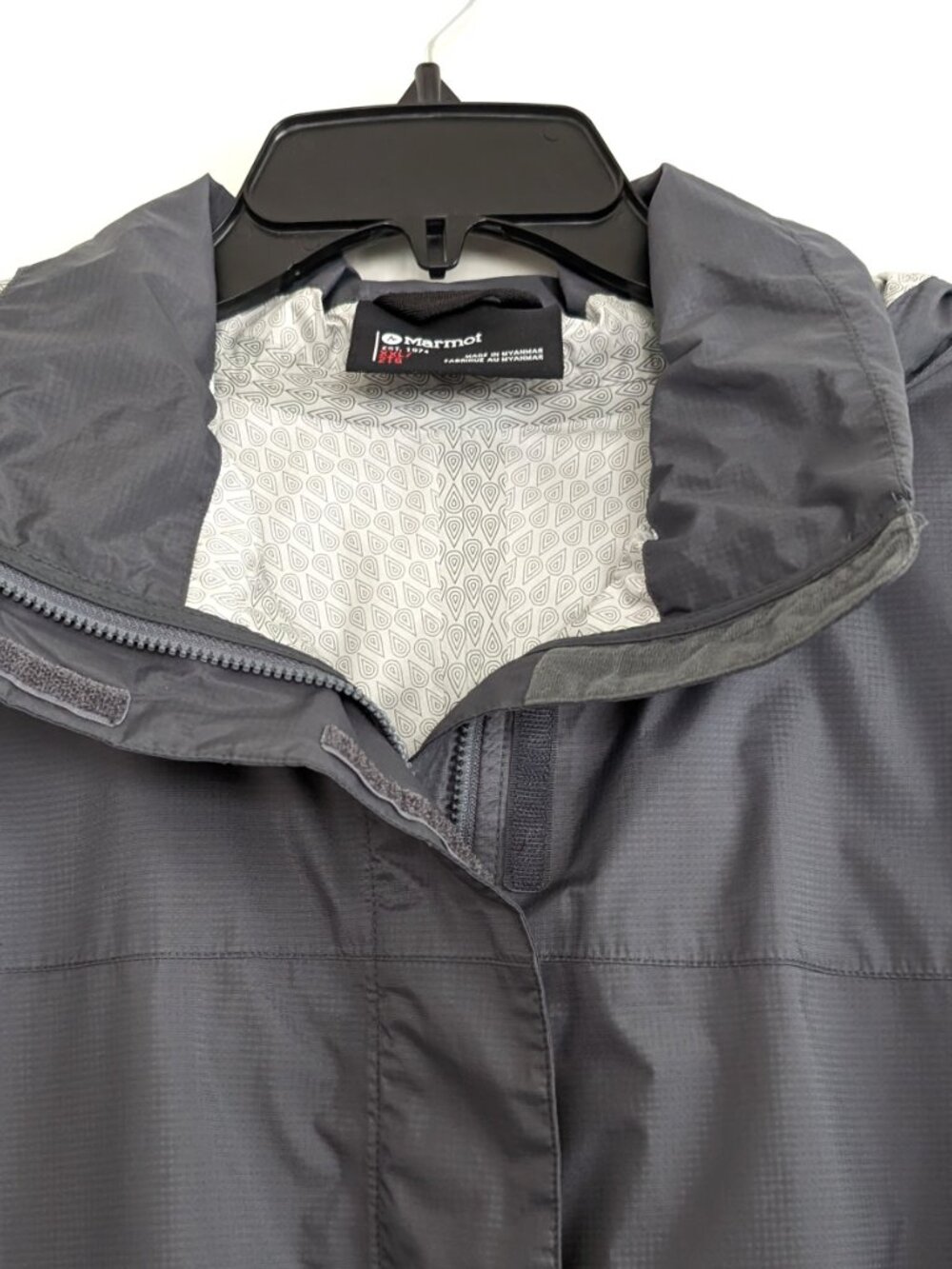 MARMOT Windbreaker Jacket Men's 2XL Gray Safeco Logo Hooded Rain Outdoor - Picture 5 of 16